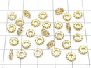 Metal parts Rondelle 6x6x1.5mm Gold (with CZ) 3pcs