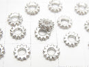 Metal parts Rondelle 6x6x1.5mm Silver (with CZ) 3pcs