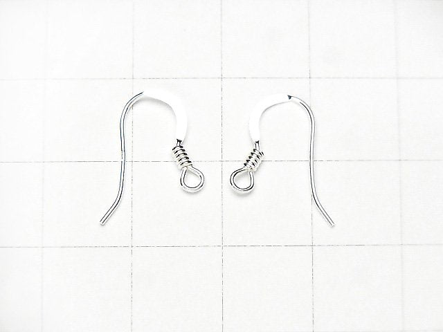 Silver925 Earwire 13x16mm [Pure Silver Finish][18KGP][Rhodium Plated ] 3pairs
