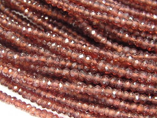 [Video]High Quality Garnet AAA Faceted Button Roundel 1strand beads (aprx.15inch/36cm)