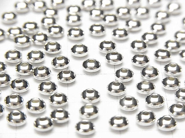 Silver925  Roundel  2.5mm,3mm,4mm Rhodium Plated  20pcs