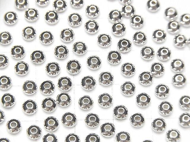 Rondelle Argent 925 2,5 mm, 3 mm, 4 mm, 5 mm, 6 mm Plaqué Rhodium 5 pièces