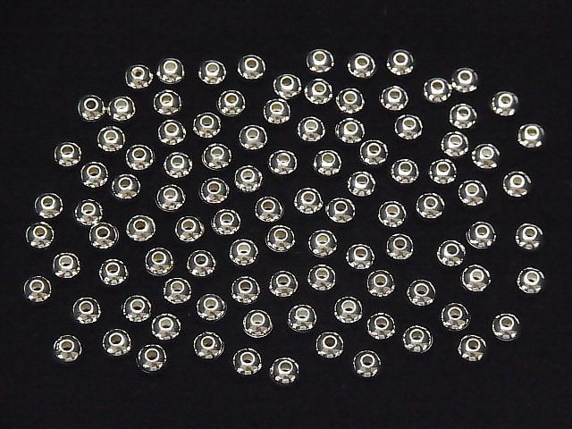 Silver925  Roundel  2.5mm,3mm,4mm Rhodium Plated  20pcs