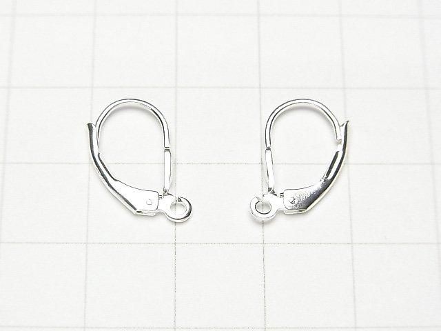 Silver 925 French Hook Earrings [Pure Silver Finish][Rhodium Plated][18KGP] 1 pair