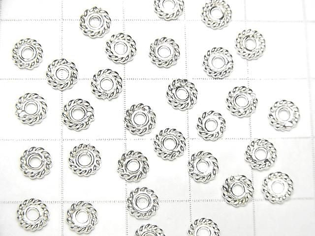 Rondelle Torsadée Argent 925 5mm [Finition Argent Sterling][Plaqué Rhodium][Plaqué Or 18K] 10pcs