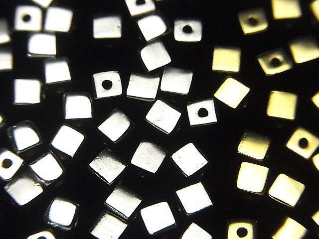 Cube en argent 925 4x4x4mm [Finition Argent Sterling][Plaqué Rhodium][Plaqué Or 18K] 4 pièces