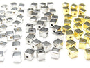 Silver925 Cube 4x4x4mm [Sterling Silver Finish][Rhodium Plated][18KGP] 4pcs