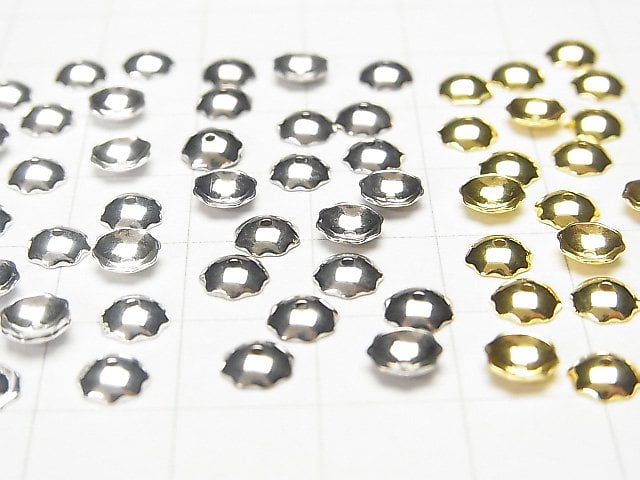 Silver 925 Bead Caps 5x5x1.5mm [Pure Silver Finish][Rhodium Plated][18KGP] 10pcs