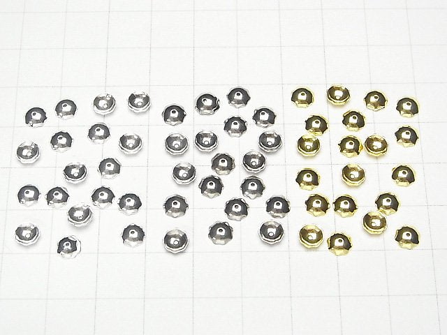 Silver 925 Bead Caps 5x5x1.5mm [Pure Silver Finish][Rhodium Plated][18KGP] 10pcs