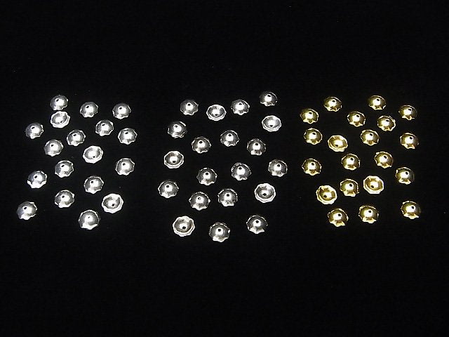 Silver 925 Bead Caps 5x5x1.5mm [Pure Silver Finish][Rhodium Plated][18KGP] 10pcs