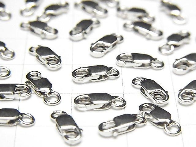 Silver925 Lobster (with Jump Ring) 8mm Rhodium Plated 2pcs