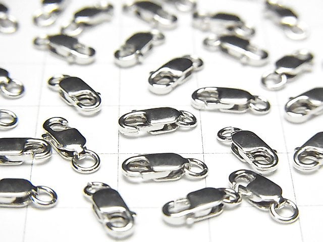 Silver925 Lobster (with Jump Ring) 8mm Rhodium Plated 2pcs