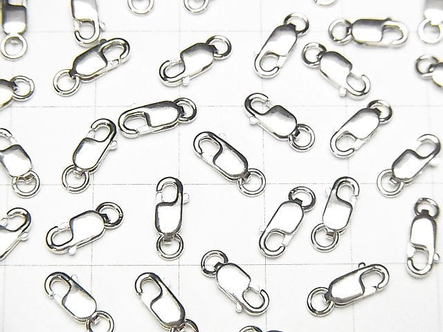 Silver925 Lobster (with Jump Ring) 8mm Rhodium Plated 2pcs