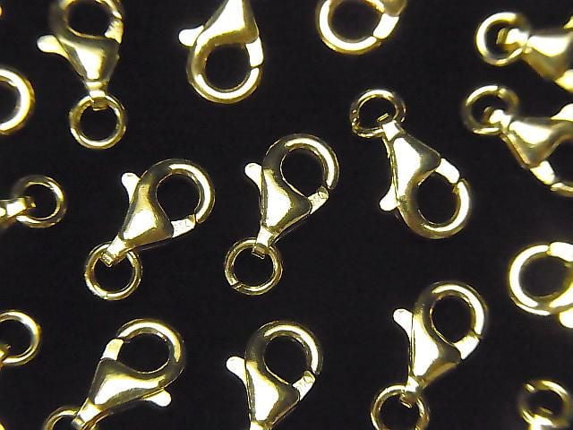 Silver 925 Oval Lobster (with Jump Ring) 8x5.5x2.5mm 18KGP 2pcs