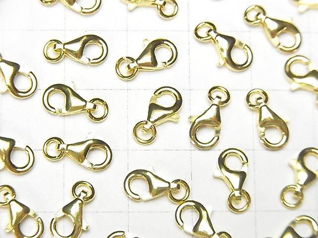Silver 925 Oval Lobster (with Jump Ring) 8x5.5x2.5mm 18KGP 2pcs