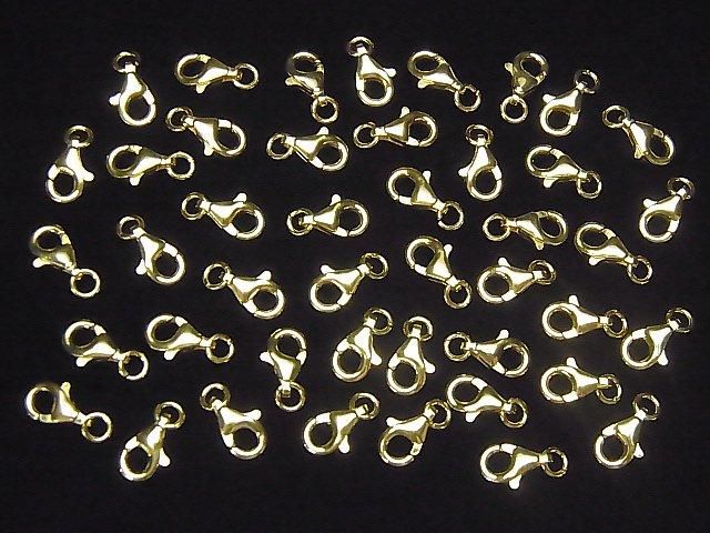 Silver 925 Oval Lobster (with Jump Ring) 8x5.5x2.5mm 18KGP 2pcs