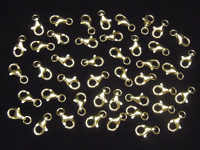 Silver925 Oval Lobster (with Jump Ring) 9x5.5x2.5mm 18KGP 2pcs