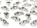 Silver925 Oval Lobster (with Jump Ring)9x5.5x2.5mm Rhodium Plated 2pcs