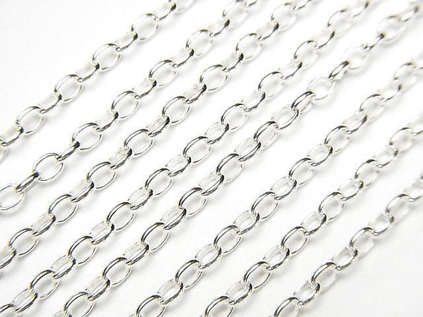 Silver925 Long Rolo Chain Approx. 2mm Width Pure Silver Finish 10cm