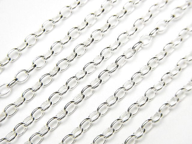 Silver925 Long Rolo Chain Approx. 2mm Width Pure Silver Finish 10cm