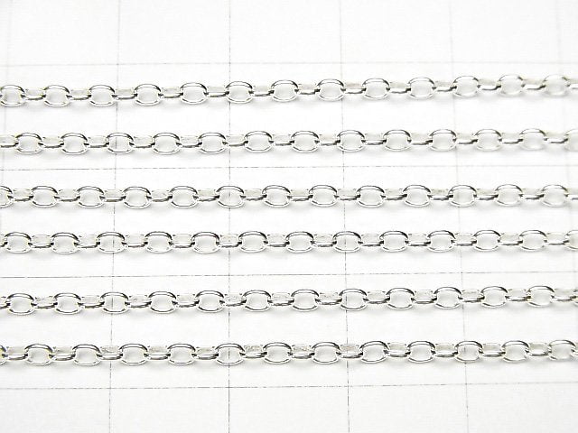 Silver925 Long Rolo Chain Approx. 2mm Width Pure Silver Finish 10cm