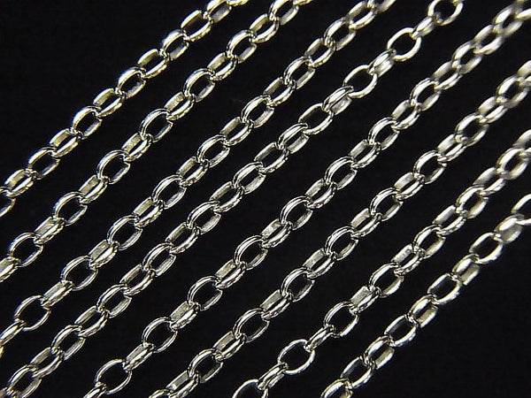 Silver925 Long Rolo Chain Approx. 2mm Width Rhodium Plated 10cm