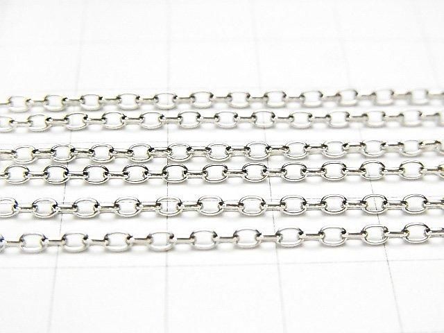 Silver 925 Long Rolo Chain, Approx. 2mm Wide, Rhodium Plated, 10cm