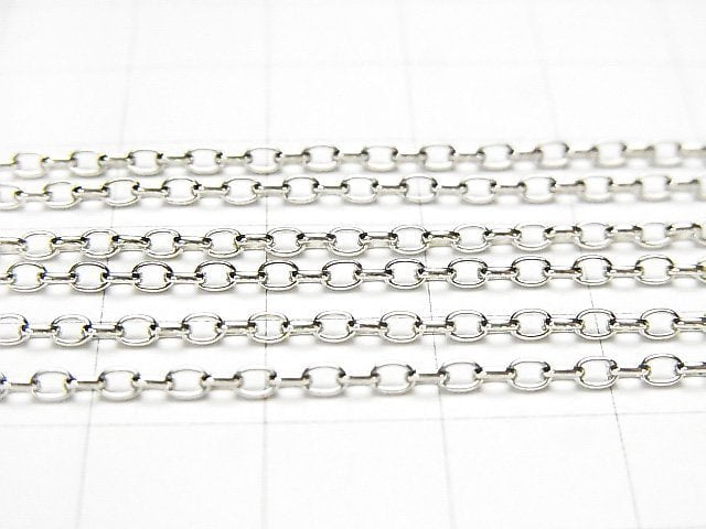 Silver925 Long Rolo Chain Approx. 2mm Width Rhodium Plated 10cm