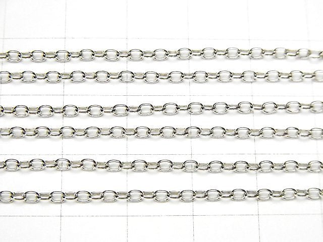 Silver925 Long Rolo Chain Approx. 2mm Width Rhodium Plated 10cm