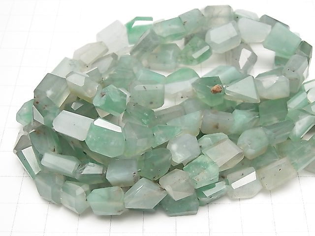 High Quality Aquaprase Faceted Nugget half or 1strand beads (aprx.15inch/38cm)