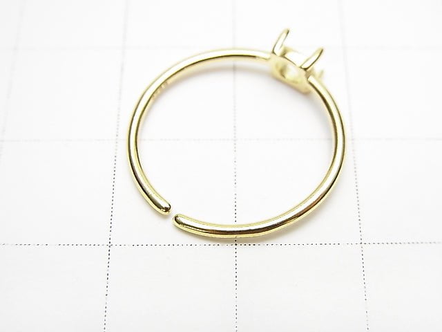 [Video]Silver925 Ring Frame (Prong Setting) Round 4mm 18KGP Free Size 1pc