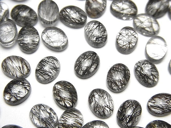 Cabochon, Tourmalinated Quartz Gemstone Beads