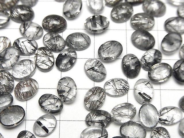 [Video]High Quality Tourmaline Quartz AAA- Oval Cabochon 8x6mm 3pcs