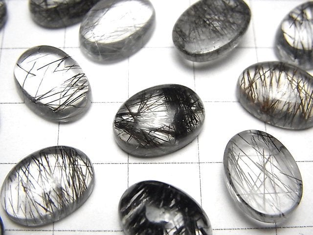 [Video]High Quality Tourmaline Quartz AAA Oval Cabochon 14x10mm 2pcs