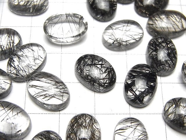 [Video]High Quality Tourmaline Quartz AAA Oval Cabochon 14x10mm 2pcs