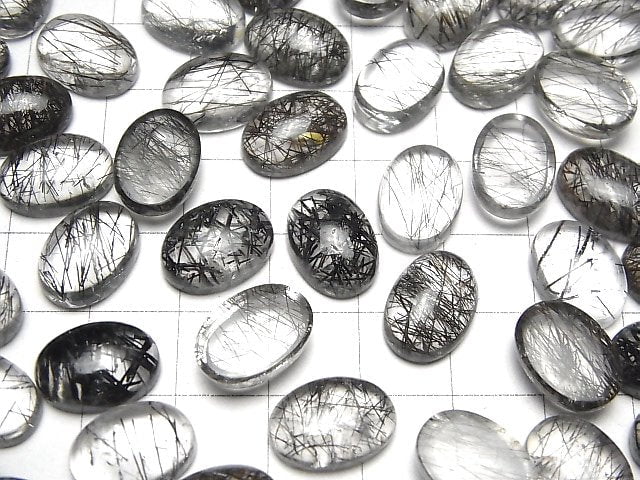 [Video]High Quality Tourmaline Quartz AAA Oval Cabochon 14x10mm 2pcs