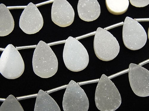 Agate, Druzy, Pear Shape Gemstone Beads