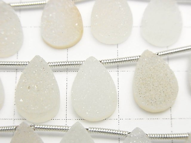 [Video] Druzy Agate Pear shape 12x8mm 1strand beads (aprx.6inch/16cm)