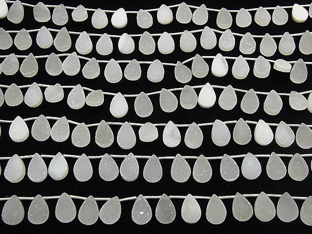 [Video] Druzy Agate Pear shape 12x8mm 1strand beads (aprx.6inch/16cm)