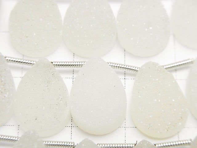 [Video] Druzy Agate Pear shape 14x10mm half or 1strand beads (aprx.6inch/16cm)