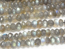 [Video] Labradorite AA++ Faceted Button Rondelle 5x5mm 1strand beads (aprx.14inch/34cm)