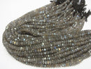 [Video] Labradorite AA++ Faceted Button Rondelle 5x5mm 1strand beads (aprx.14inch/34cm)