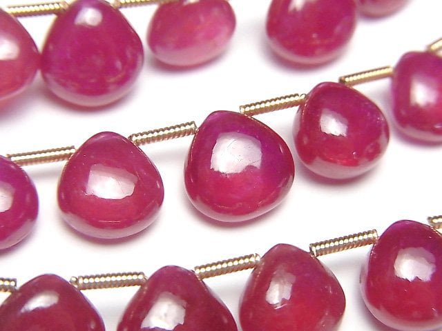 Chestnut Shape, Ruby Gemstone Beads