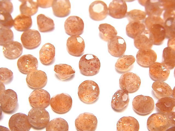 [Video]High Quality Sunstone AAA Loose stone Round Faceted 5x5mm 5pcs