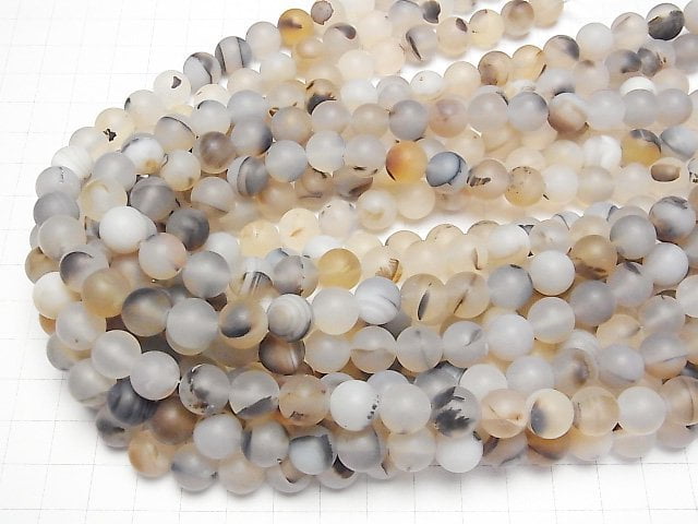 [Video] Frost Montana Moss Agate Round 10.5mm 1strand beads (aprx.15inch/37cm)