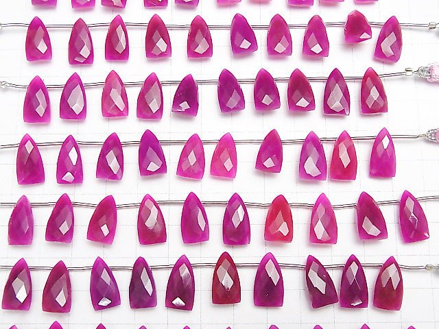 [Video] 1strand $19.99! Fuchsia Pink Chalcedony AAA Deformation Faceted Pear Shape 15x8mm 1strand (8pcs ).