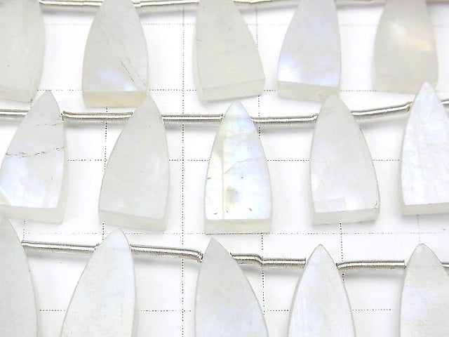 [Video] Rainbow Moonstone AA++ Flat Triangle 16x8mm 1strand (8pcs ).