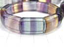 [Video] Multi-color Fluorite AAA 2 Hole Rectangle 20x13mm Bracelet