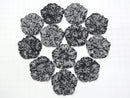 [Video] Snowflake Obsidian Flower 40x40x8mm 1pc $5.79!