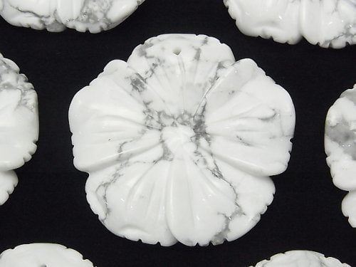 Flower, Howlite Magnesite Gemstone Beads